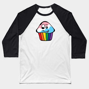 Trans Pride Rainbow Cupcake Baseball T-Shirt